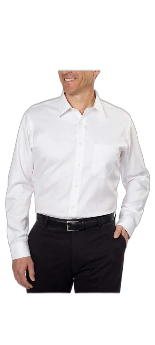 Kirkland Signature Mens Tailored Fit Non Iron Dress Shirt White 17.5 in 34/35